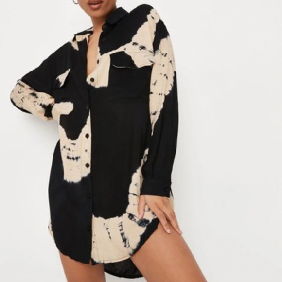 Missguided Oversized Tie Dye Shirt Dress size 6 - Picture 2 of 13
